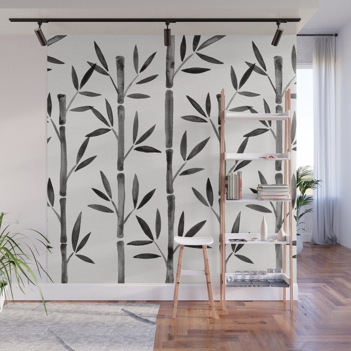 Black Bamboo Wall Mural Gallery Image 1