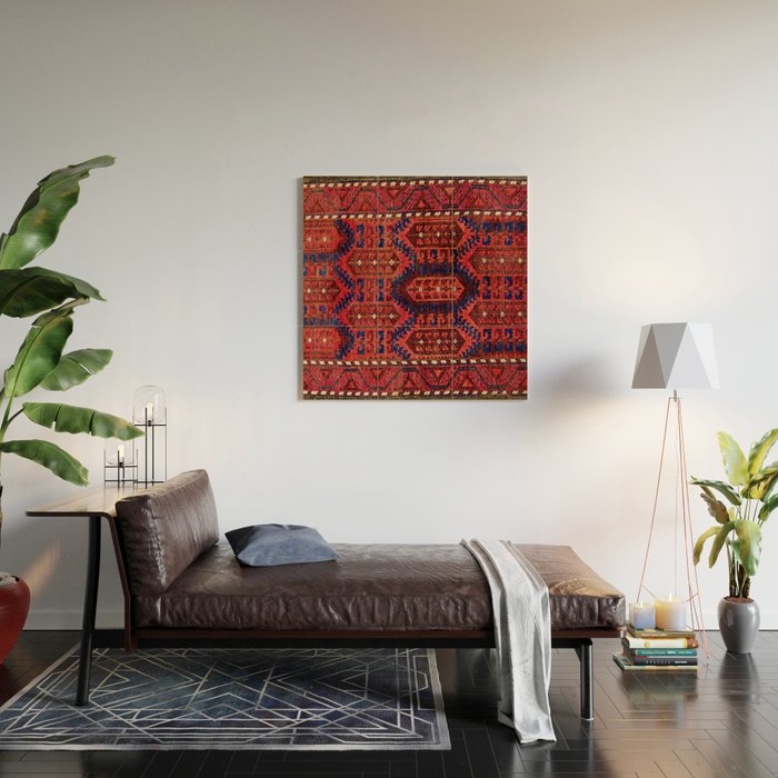 Baluch  Antique  Khorasan Persian Rug Print Wood Wall Art Gallery Image 2