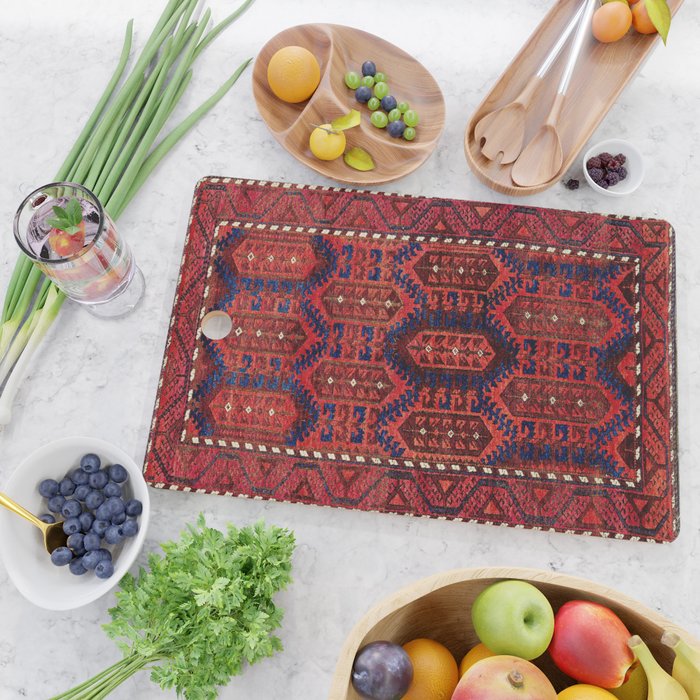 Baluch  Antique  Khorasan Persian Rug Print Cutting Board Gallery Image 2