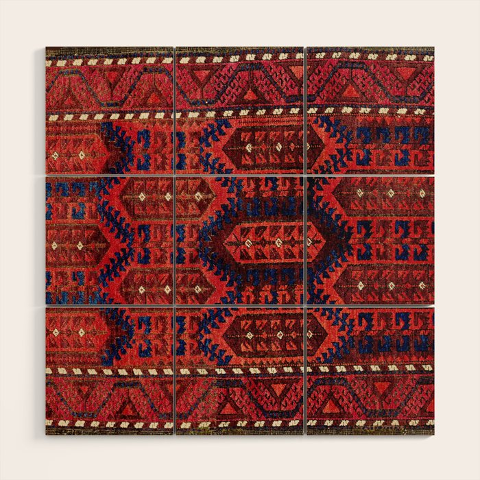 Baluch  Antique  Khorasan Persian Rug Print Wood Wall Art Gallery Image 1