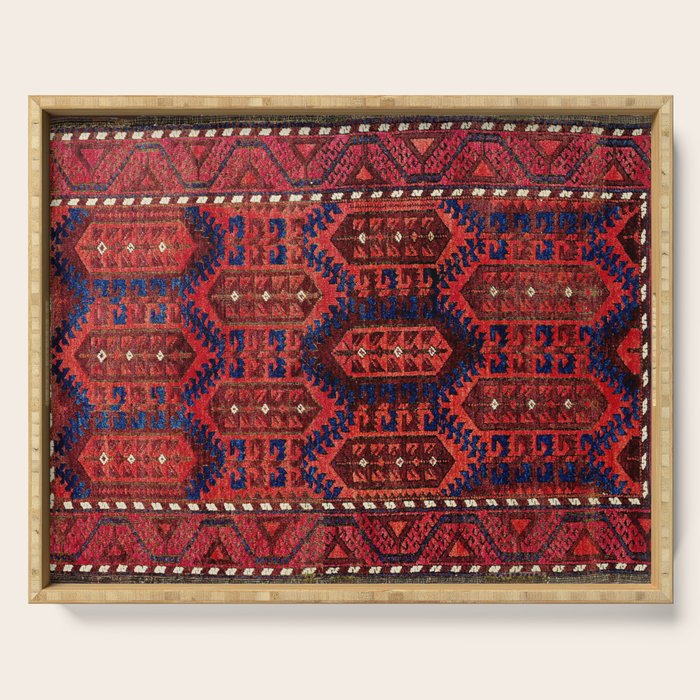 Baluch  Antique  Khorasan Persian Rug Print Serving Tray Gallery Image 1