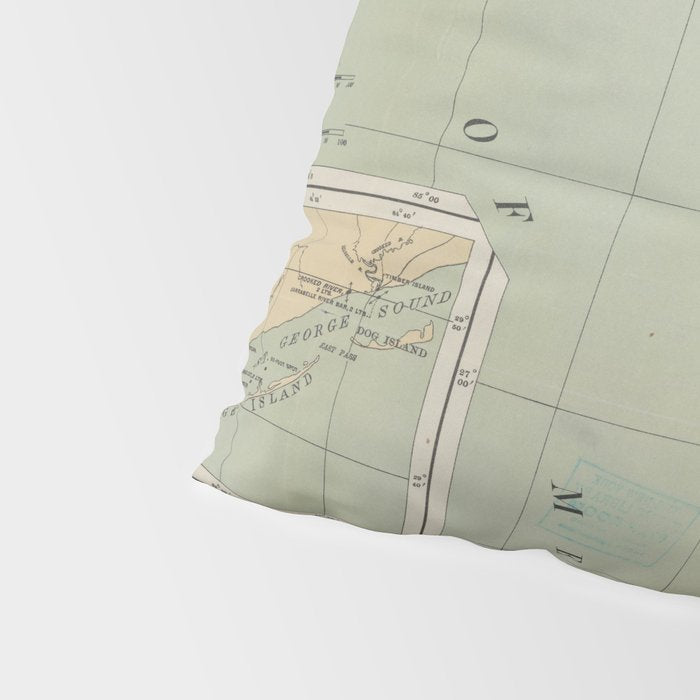 Vintage Lighthouse Map of Florida (1898) Pillow Sham Gallery Image 4