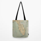 Vintage Lighthouse Map of Florida (1898) Tote Bag Gallery Image 2