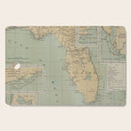 Vintage Lighthouse Map of Florida (1898) Cutting Board Gallery Image 1
