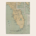 Vintage Lighthouse Map of Florida (1898) Poster Gallery Image 4