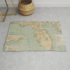 Vintage Lighthouse Map of Florida (1898) Rug Gallery Image 1