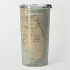 Vintage Lighthouse Map of Florida (1898) Travel Mug Gallery Image 2