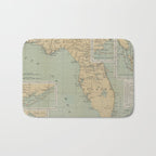 Vintage Lighthouse Map of Florida (1898) Bath Mat Gallery Image 1