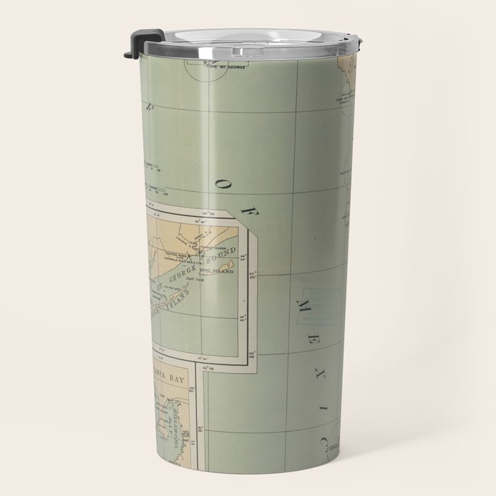 Vintage Lighthouse Map of Florida (1898) Travel Mug Gallery Image 3