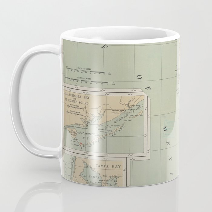 Vintage Lighthouse Map of Florida (1898) Coffee Mug Gallery Image 3