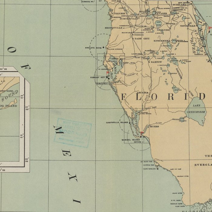 Vintage Lighthouse Map of Florida (1898) Coffee Mug Gallery Image 2