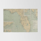 Vintage Lighthouse Map of Florida (1898) Rug Gallery Image 2