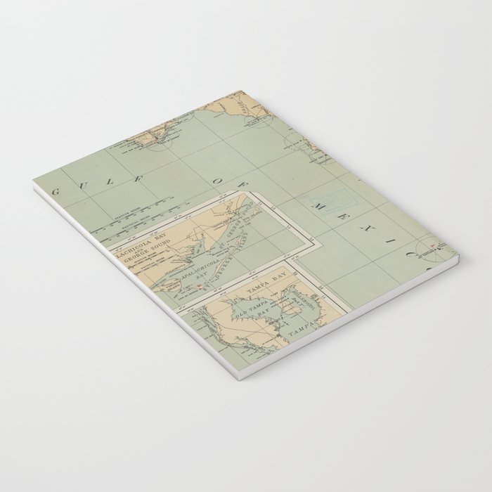 Vintage Lighthouse Map of Florida (1898) Notebook Gallery Image 3