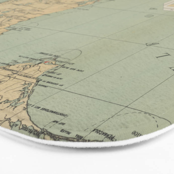 Vintage Lighthouse Map of Florida (1898) Bath Mat Gallery Image 3