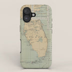 Vintage Lighthouse Map of Florida (1898) iPhone Case Gallery Image 1