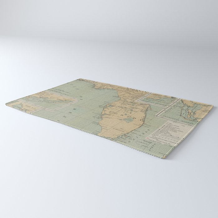Vintage Lighthouse Map of Florida (1898) Rug Gallery Image 3