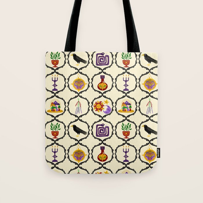 Whimsigothic Witch Mystical Magic Tote Bag Gallery Image 1