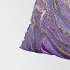 Purple Marble Glitter Gold Fluid Painting Pouring Jupiter Surface Glamorous Shiny Metallic Accents Pillow Sham Gallery Image 4