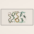 Albertus Seba Snakes And Lizards Teal Desk Mat Gallery Image 3