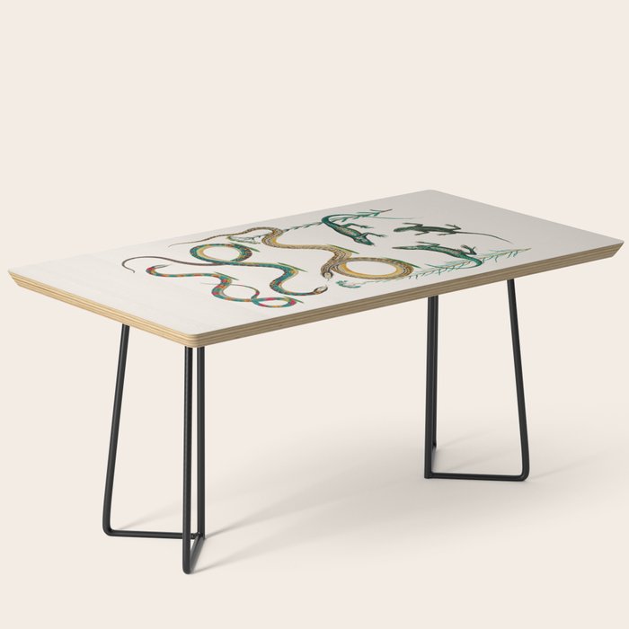 Albertus Seba Snakes And Lizards Teal Coffee Table Gallery Image 1