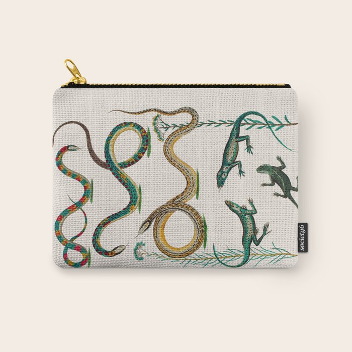 Albertus Seba Snakes And Lizards Teal Carry All Pouch Gallery Image 1