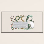 Albertus Seba Snakes And Lizards Teal Desk Mat Gallery Image 1