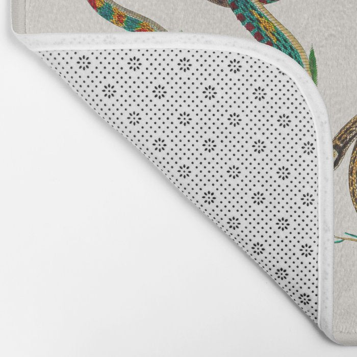Albertus Seba Snakes And Lizards Teal Bath Mat Gallery Image 2