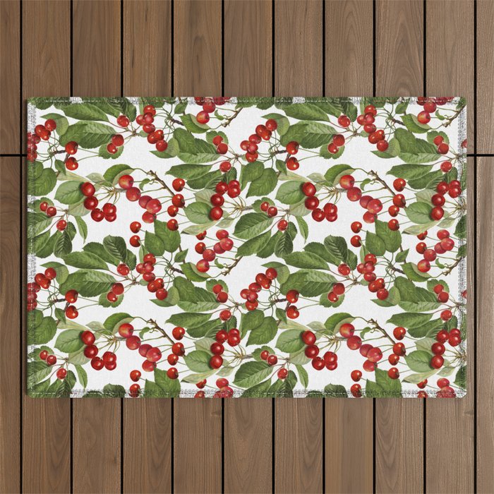 Lush Cherry Orchard Sweet Summer Fruits Outdoor Rug Gallery Image 1