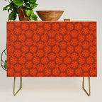 Rich Red Oriental Blooms Credenza Gallery Image 1