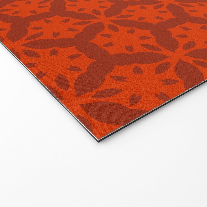 Rich Red Oriental Blooms Welcome Mat Gallery Image 2