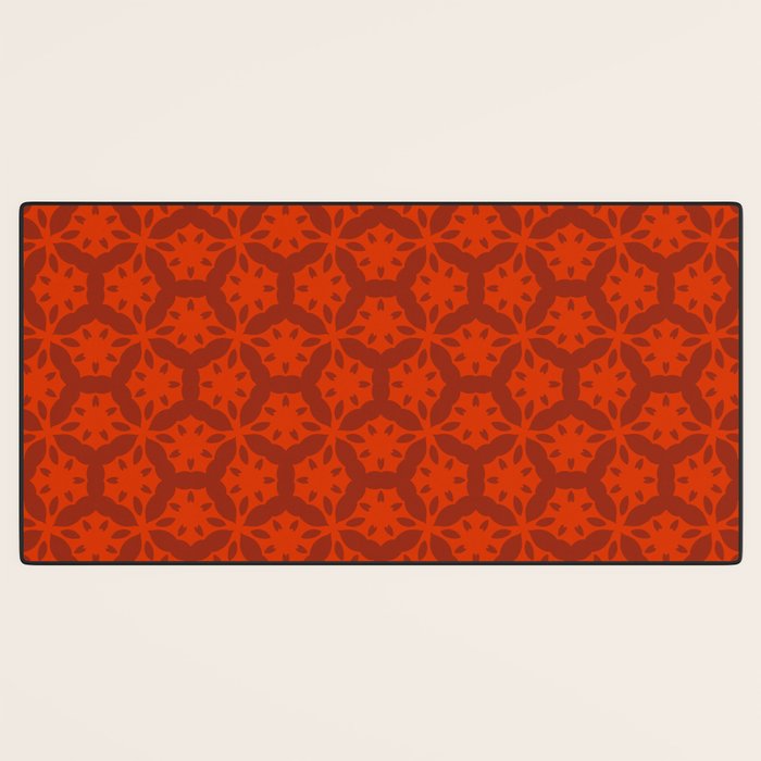 Rich Red Oriental Blooms Desk Mat Gallery Image 3