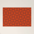 Rich Red Oriental Blooms Welcome Mat Gallery Image 1