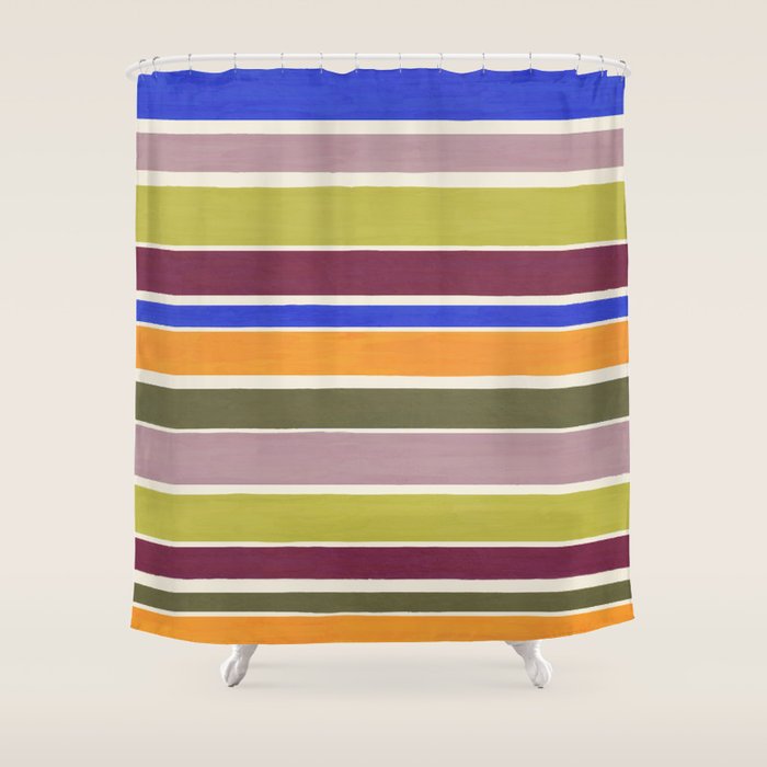 Modern Craft Summer Collection - Roman Stripes Shower Curtain Gallery Image 1