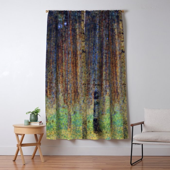 Gustav Klimt Pine Forest II Window Curtain Gallery Image 1
