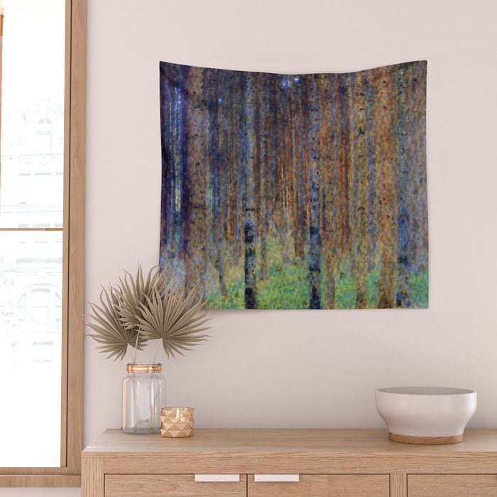 Gustav Klimt Pine Forest II Wall Tapestry Gallery Image 2
