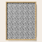 Abstract black and white line doodle pattern Serving Tray Gallery Image 1
