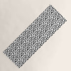 Abstract black and white line doodle pattern Yoga Mat Gallery Image 1