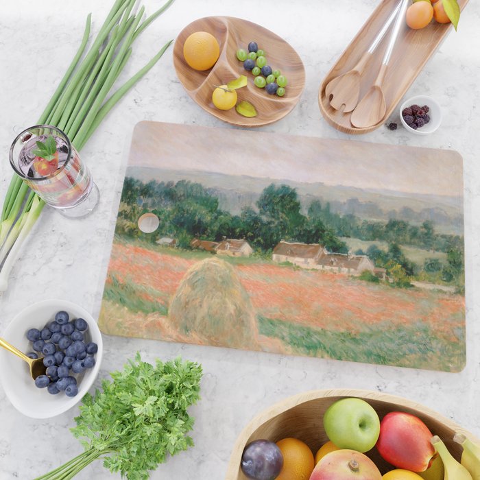Haystack at Giverny by Claude Monet Cutting Board Gallery Image 2