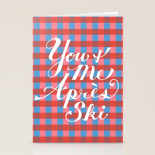 You and Me Apres Ski in Plaid Stationery Card Gallery Image 1