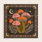 Mushrooms and Moons - Dark Wood Wall Art Gallery Image 1