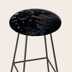 Deer in Winter Night Forest Stool Gallery Image 2