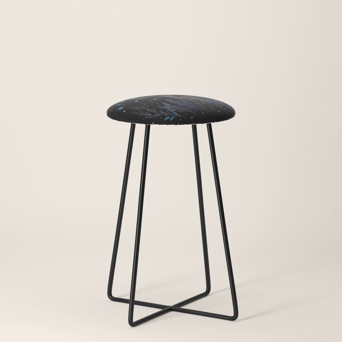 Deer in Winter Night Forest Stool Gallery Image 3