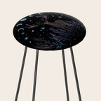 Deer in Winter Night Forest Stool Gallery Image 2