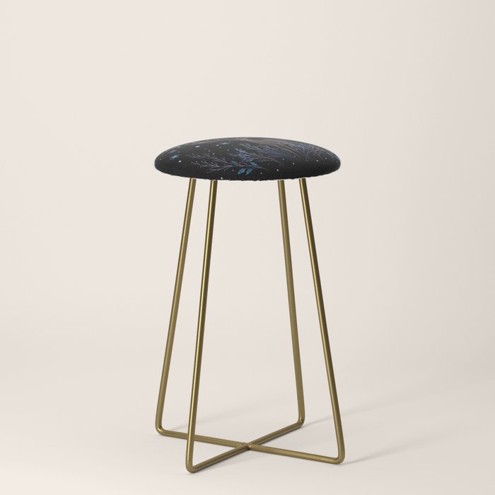 Deer in Winter Night Forest Stool Gallery Image 4