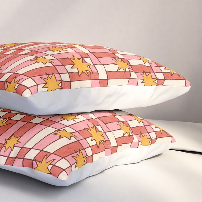Retro Starry Plaid Pillow Sham Gallery Image 3