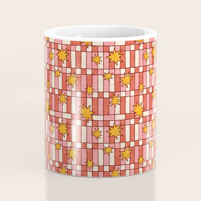 Retro Starry Plaid Coffee Mug Gallery Image 4