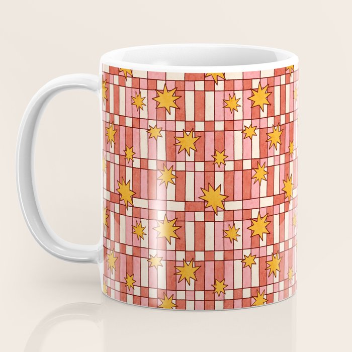 Retro Starry Plaid Coffee Mug Gallery Image 3