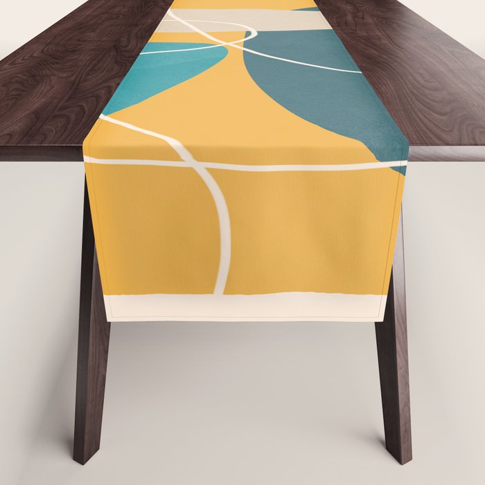 Minimal Colorful Abstract Shapes 3 Table Runner Gallery Image 1
