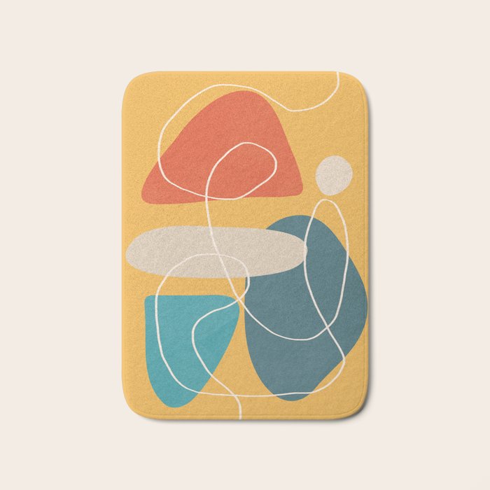 Minimal Colorful Abstract Shapes 3 Bath Mat Gallery Image 1