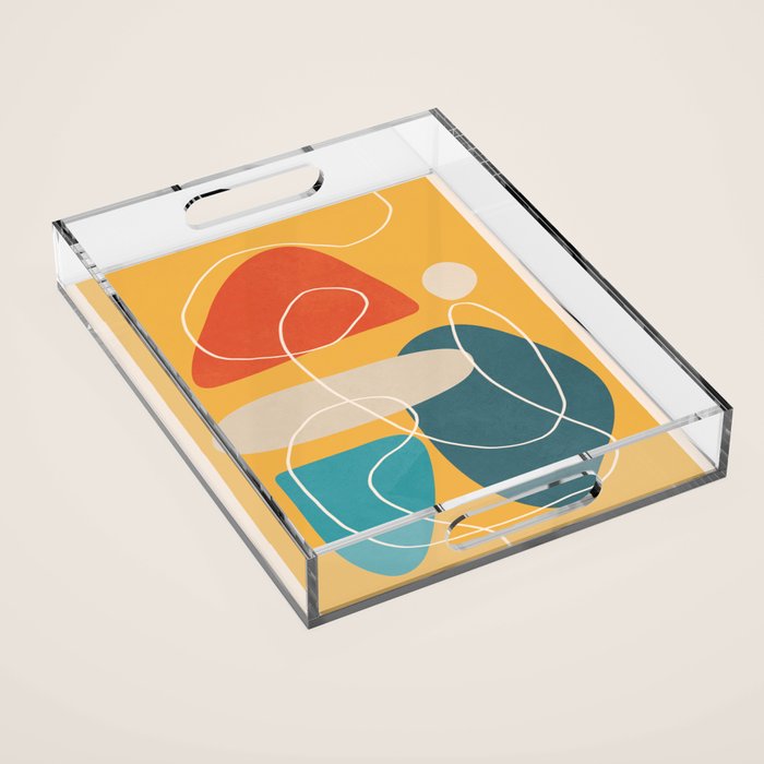 Minimal Colorful Abstract Shapes 3 Acrylic Tray Gallery Image 1